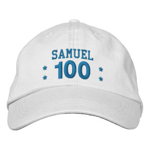100 Geburtstag Individuelle Name BLUE Stickerei V0 Bestickte Kappe