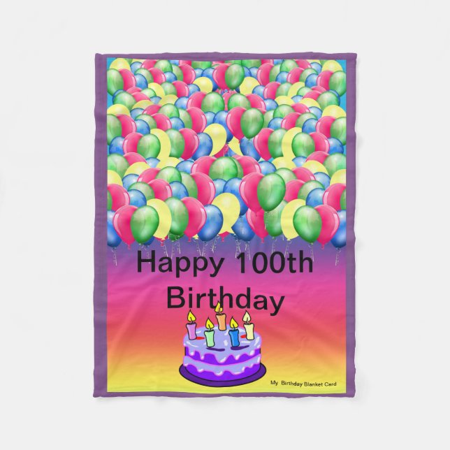 100. Geburtstag - kundenspezifische Fleecedecke (Vorderseite)