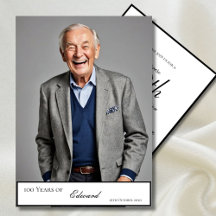 100. Geburtstag Male Stilvolles Foto Elegant