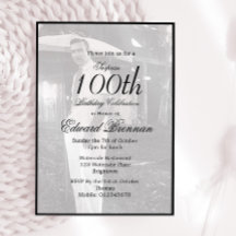 100. Geburtstag männlich Stilvolles Foto Monogram