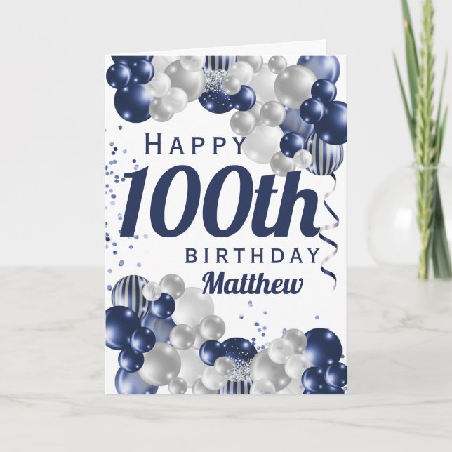 100. Geburtstag Marineballons Karte (Vorderseite)