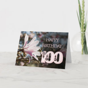 100. Geburtstag mit Magnolie Karte