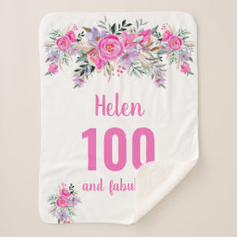 100. Geburtstag rosa Blüte Sherpadecke