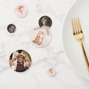 100. Geburtstag Rose Gold Torte Foto Konfetti
