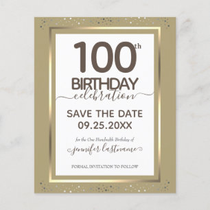 100. Geburtstag Save the Date Einladung