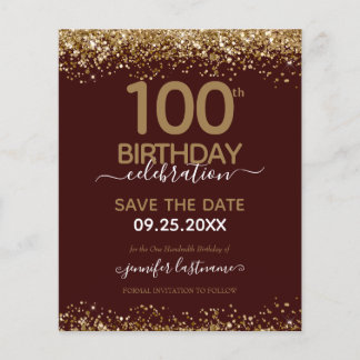 100. Geburtstag Save the Date Einladung
