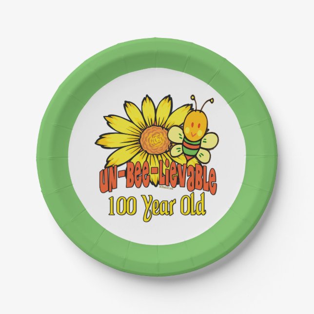 100. Geburtstag - Unglaublich im Alter von 100 Jah Pappteller (Vorderseite)