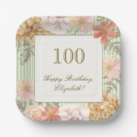 100. Geburtstag Untersetzer Herbstfarbe Blumengest