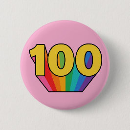 100. Geburtstags-Regenbogen-Feier Pin Badge Button