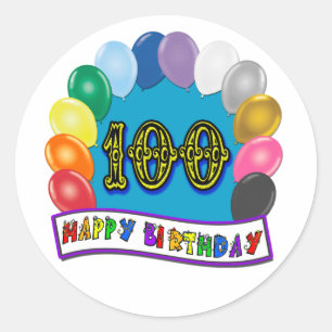 100. Geburtstagsgeschenke mit zusammengesetzten Ba Runder Aufkleber