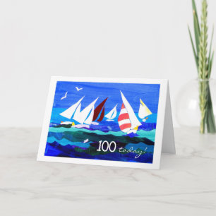 100. Geburtstagskarte - Segeln Karte