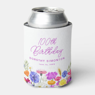 100. Geburtstagspartei Lila Wildblume Custom Dosenkühler