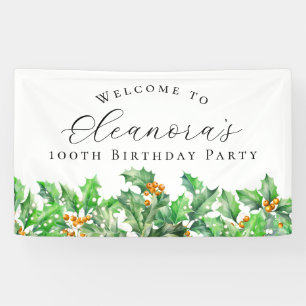 100. Geburtstagsparty Dezember Geburtstag Blume Wi Banner
