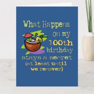 100. Geburtstagsparty Geschenke. Was passiert auf  Karte