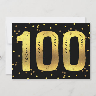 100. Geburtstagsparty Imitats Gold Foil Confetti B Einladung