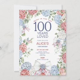 100. Geburtstagsparty, Red White & Blue, 4. Juli Einladung