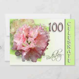 100. Geburtstagsparty - Rhododendron Einladung