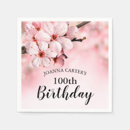 100. Geburtstagsparty | Rosa Blossom Blume Serviette