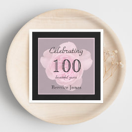 100. Geburtstagsparty Rose Paper Napkins Serviette