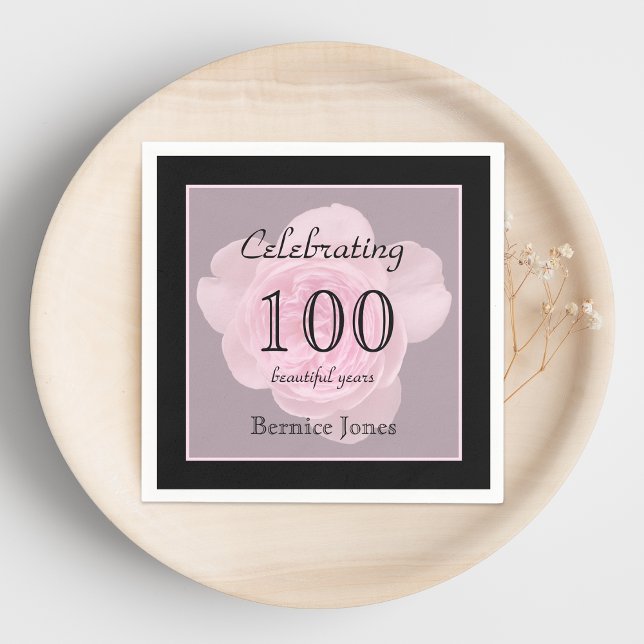 100. Geburtstagsparty Rose Paper Napkins Serviette (Von Creator hochgeladen)
