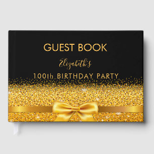 100. Geburtstagsparty schwarzen goldenen Buggläser Gästebuch