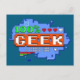 100% Geek Postkarte
