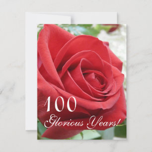 100 Glorious Years!-Geburtstagsfeier/Rote Rose Einladung