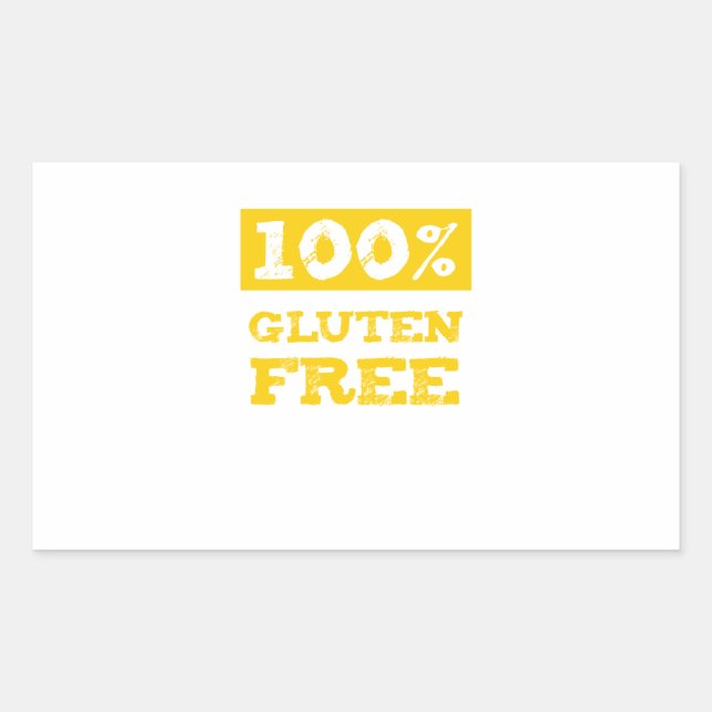100% glutenfrei rechteckiger aufkleber (Vorderseite)