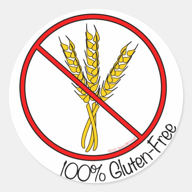 "100% glutenfrei" Stickers (groß) (Vorderseite)