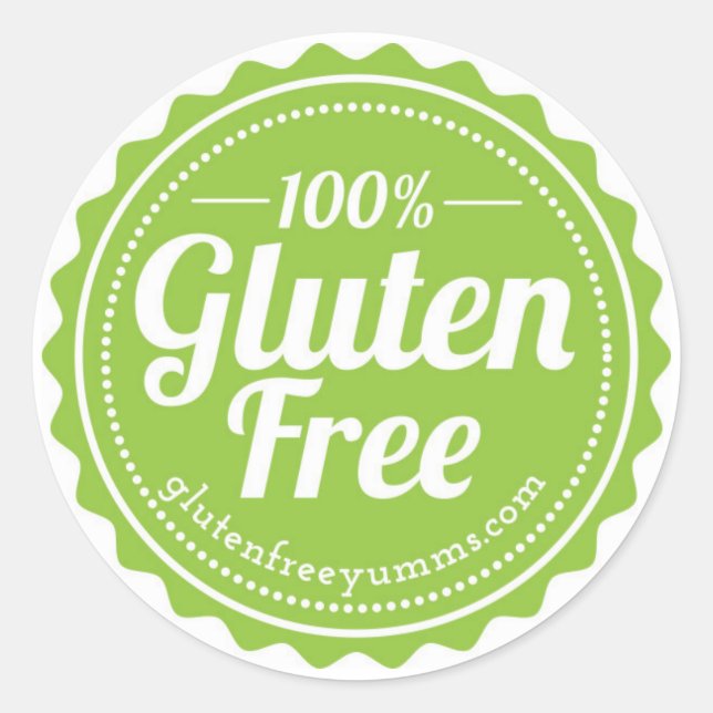100% glutenfreie Aufkleber — Grün (Vorderseite)