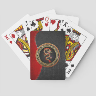 [100] Goldener chinesischer Drache Fucanglong Spielkarten