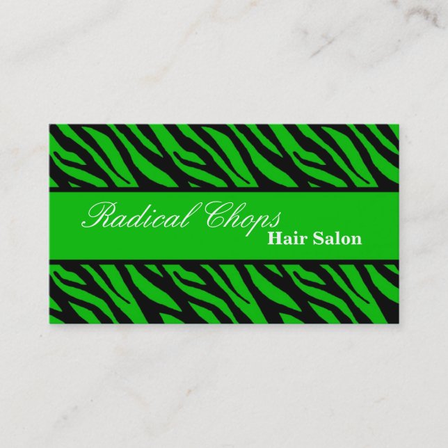 100 Green Black Zebra Print Pattern Business Card Visitenkarte (Vorderseite)