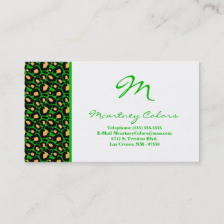 100 Green Cheetah Print Business Card Visitenkarte