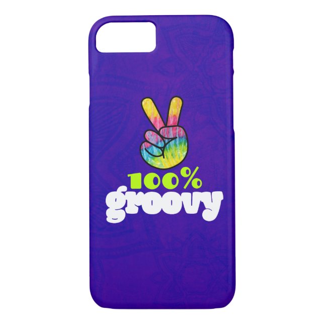 100% Groovy Rainbow Hand Peace Sign Case-Mate iPhone Hülle (Rückseite)