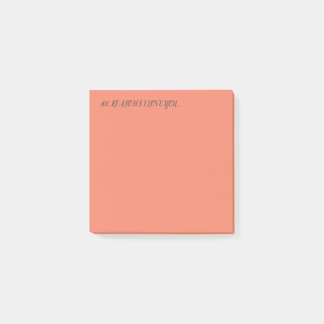 100 Gründe für die Liebe Post-it Klebezettel (Vorderseite)