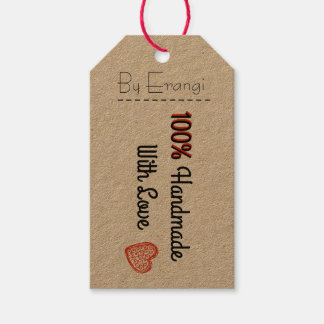 100% Handgefertigt mit Liebe - Vintage Geschenkmar Geschenkanhänger