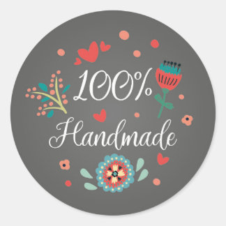 100% handgefertigte BLACK runde Blumenkleber Runder Aufkleber