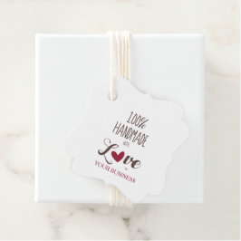 100% Handmade with Love Quote im Netz & Brown Geschenkanhänger