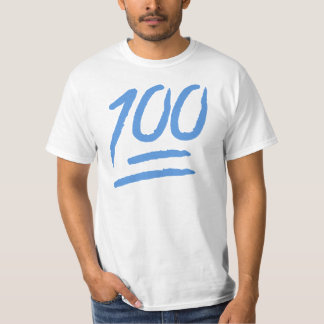 "100" hellblaues Emoji WeltT-Shirt T-Shirt