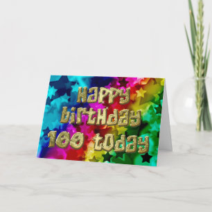 100. Helle Sterne Geburtstagkarte Karte