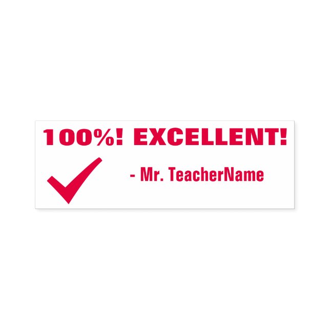 "100%! HERVORRAGEND!" Erzieherin Rubber Briefmarke Permastempel (Design)