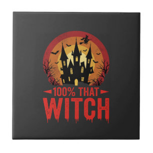 100% Hexen Halloween Schloss Fliese