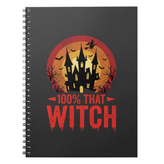 100% Hexen Halloween Schloss Notizblock (Vorderseite)