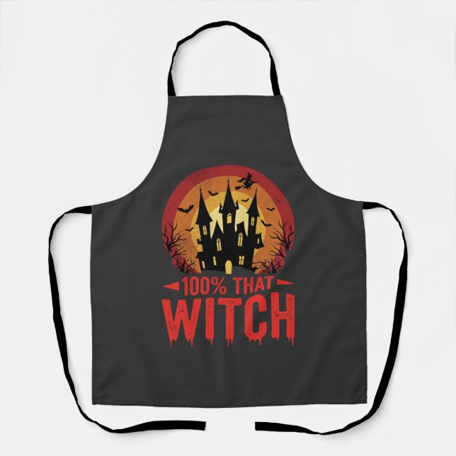 100% Hexen Halloween Schloss Schürze (Vorderseite)