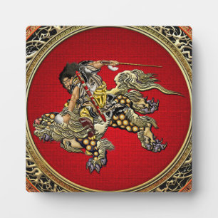 [100] Hokusai - Shoki Riding Shishi Lion Fotoplatte