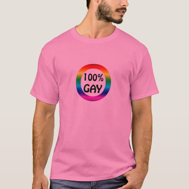 100% Homosexuell-Regenbogen durch PercentGay.com T-Shirt (Vorderseite)
