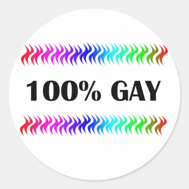 100 % homosexuell runder aufkleber (Vorderseite)