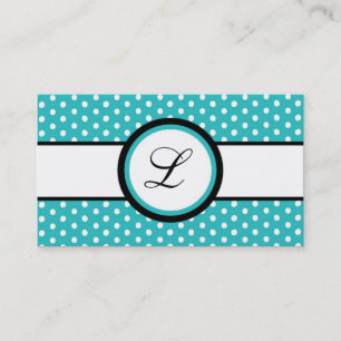 100 Hot Blue White Punkt Pokadot Business Card Visitenkarte