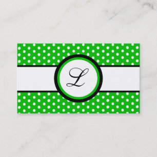 100 Hot Green Polkadot Pokadot Carte de visite