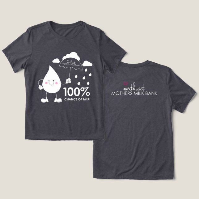100%ige Chance auf Milch Tri-Blend Shirt (Design Vorderseite & Rückseite)